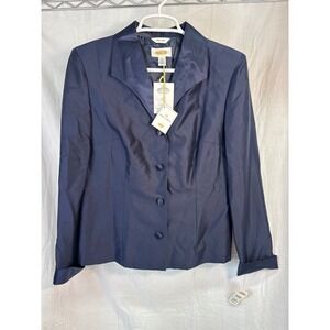 Talbots 100% Pure Silk Blue Jacket Classic Blazer sz 6 lined